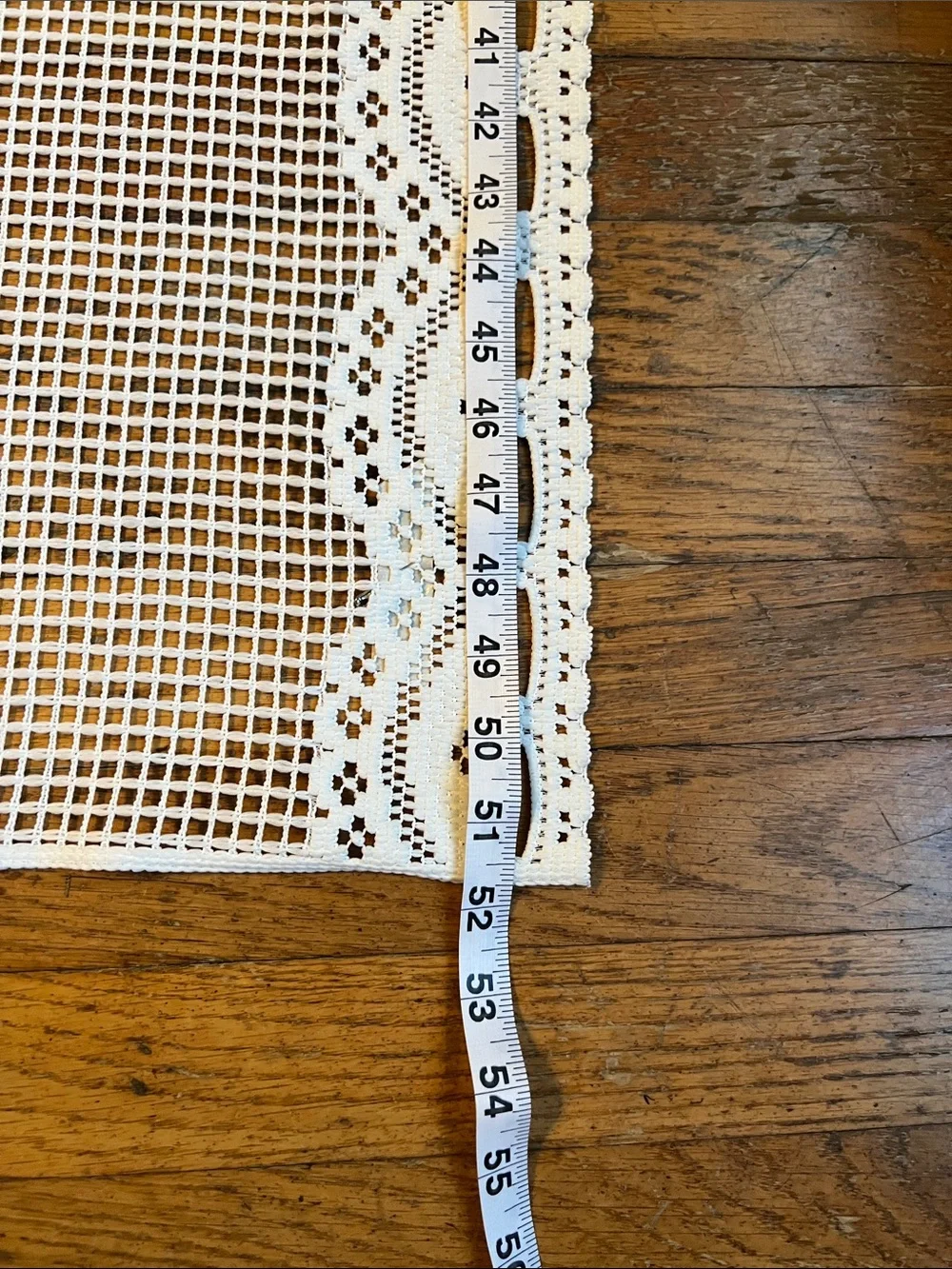 Ivory set of four jabots and one straight curtain set in houses and trees patten